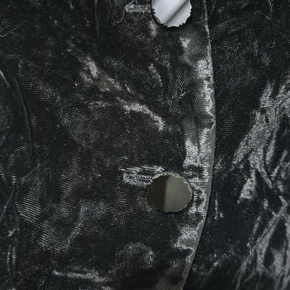 JESSICA MCCLINTOCK Vintage Black Velvet Sequin appliqué Jacket - Picture 7 of 8